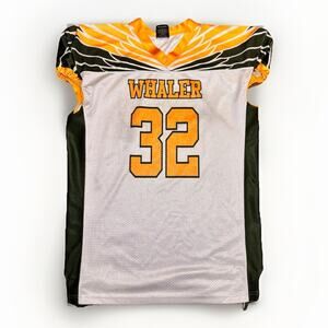 Riddell Whaler Pride #32 Youth XL Football Jersey Green Gold White